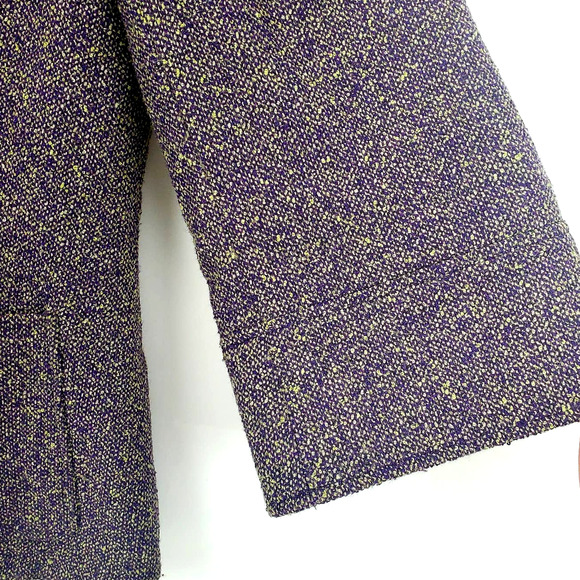Lafayette 148 Blazer Size 6 Wool Blend Purple and Yellow Tweed Corpcore Jacket - Picture 3 of 9